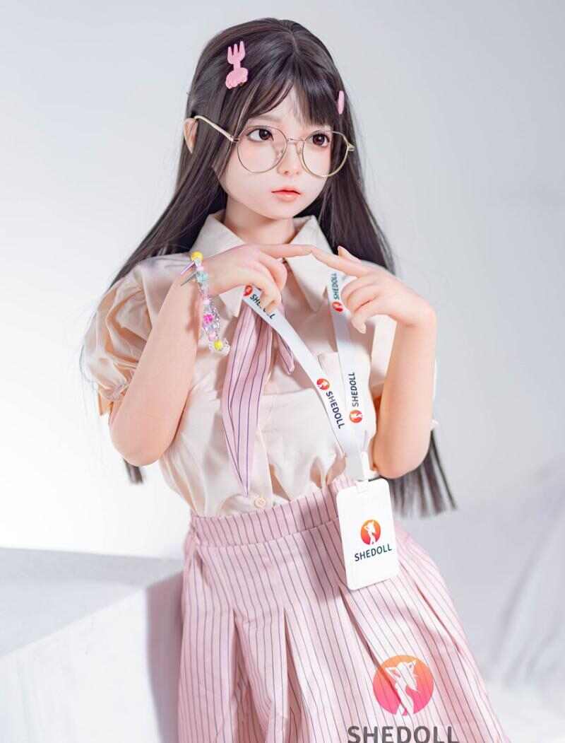 制服の眼鏡メイドスタッフ衣装 148cm - Dカップ ドール - ピンク リアルシリコン